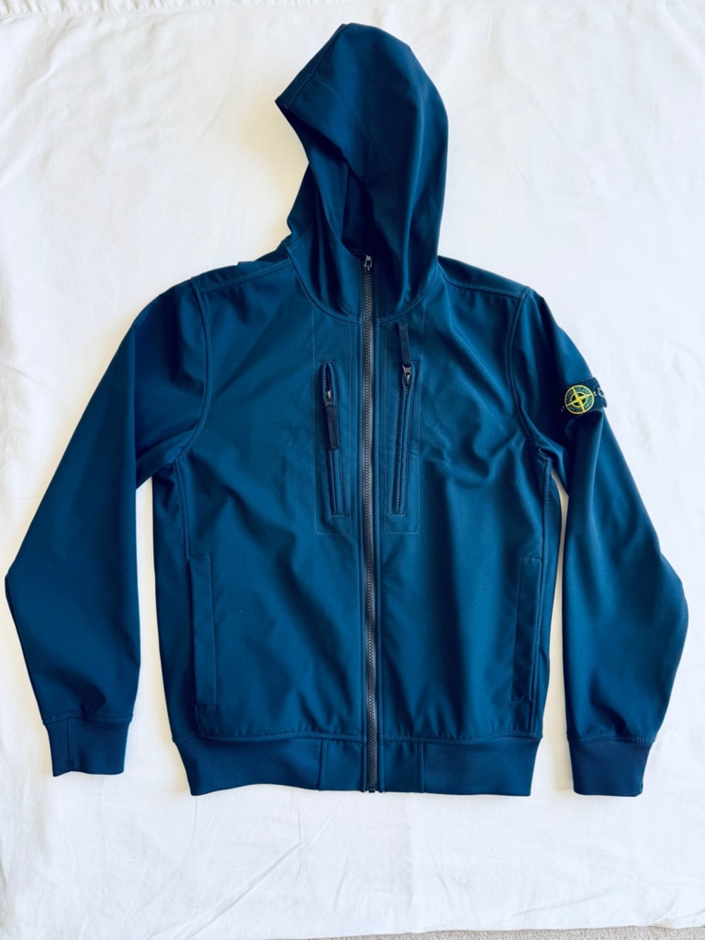 Stone Island Junior Deep Navy Hooded Softshell Jacket